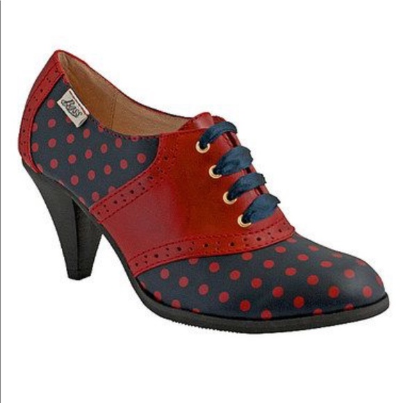 Bass Shoes - Bass Vintage-Style Polka Dot Oxford - Size 7.5